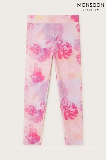 Monsoon Pink Digital Print Floral Leggings (421835) | £16 - £20