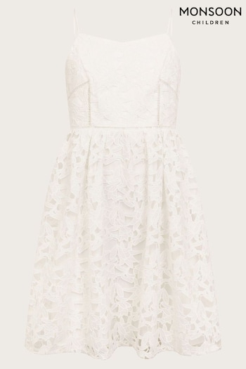 Monsoon White Corded Lace Prom Dress (422322) | £70 - £75