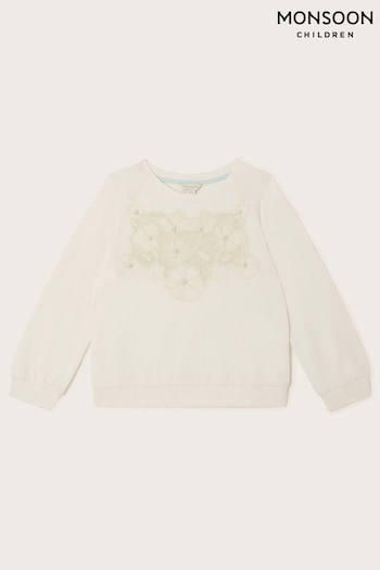 Monsoon Natural Pearly Floral Sweatshirt (422326) | £24 - £28