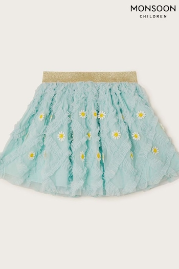 Monsoon Blue Floral Ruffle Disco Skirt (422352) | £33