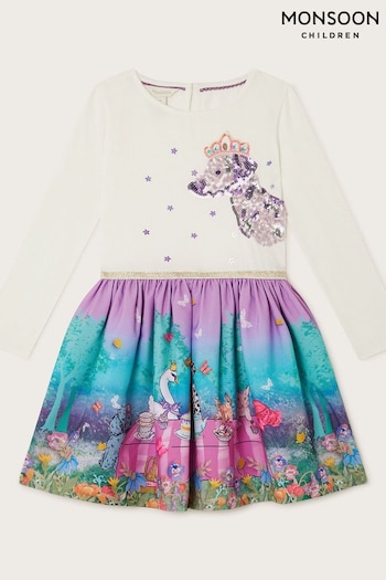 Monsoon Purple Dog Garden Party Dress (422425) | £38 - £43