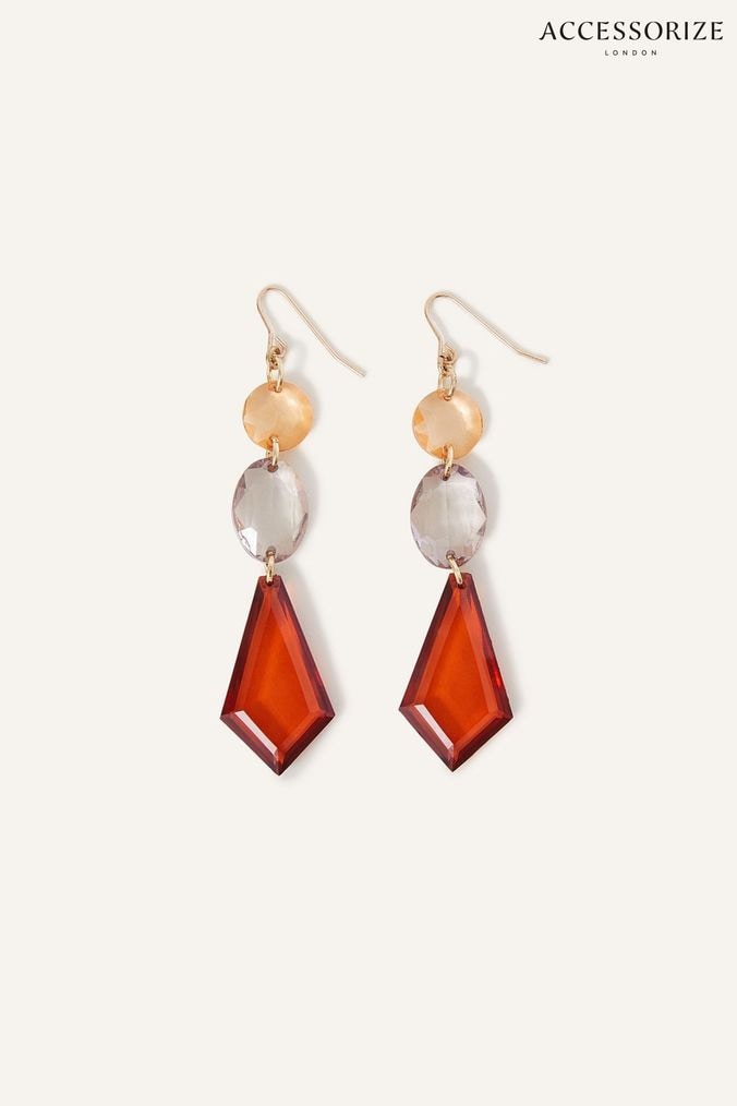 Orange colour earrings new arrivals