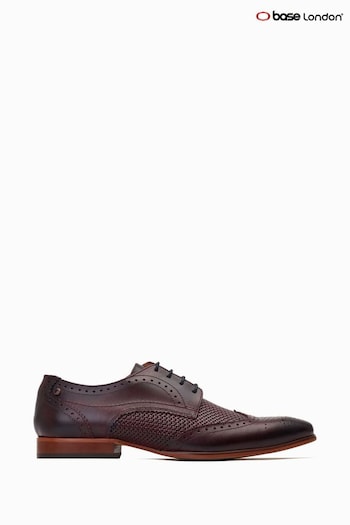 Base London Red Falcone Lace-Up Brogue Shoes Hot (422600) | £65