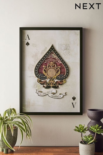 Black and White Ace of Spades Playing Card Framed Wall Art (422662) | £35