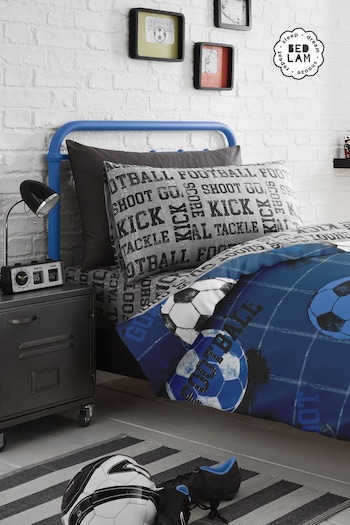 Bedlam Blue Kids Football Duvet Cover And Pillowcase Set (423073) | £18 - £25