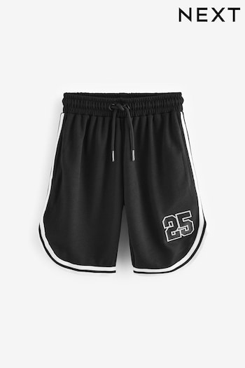 Black Mesh Basketball Style Puff Shorts (3-16yrs) (423234) | £9 - £14