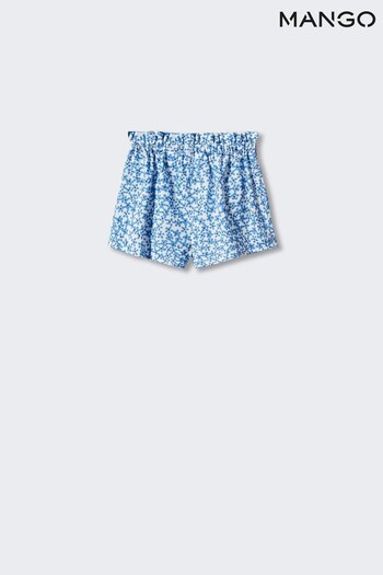 Mango Blue Printed Cotton Shorts (423238) | £18