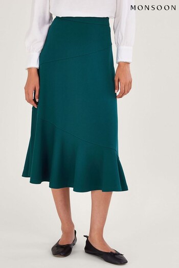 Monsoon Green A-Line Ponte Skirt (423286) | £70