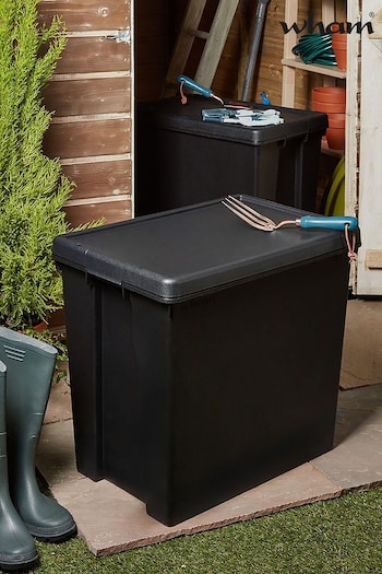 Wham Black 2 x Bam 92L Plastic Storage Boxes and Lids (423467) | £38