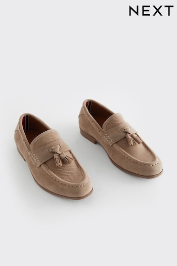Neutral Beige Wide Fit (G) Smart Tassel Detail Loafers (423576) | £24 - £30