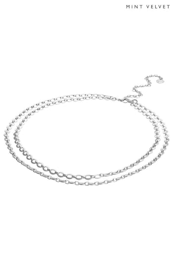 Mint Velvet Silver Tone Suede Trim Necklace (423810) | £39