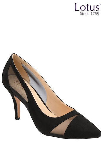 Lotus Black Stiletto-Heel Pointed-Toe Court Shoes (423886) | £65