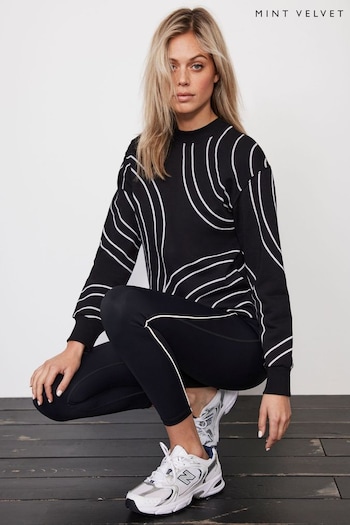 Mint Velvet Black Printed Sweatshirt (423914) | £79