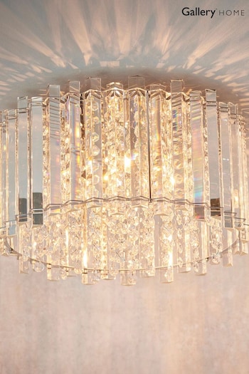 Gallery Home Silver Kimbie Flush Ceiling Light (424064) | £205