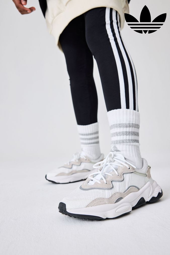 White adidas mesh trainers top