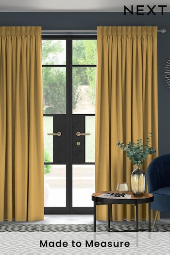 Honey Gold Soft Velour Made To Measure Curtains (424432) | £44