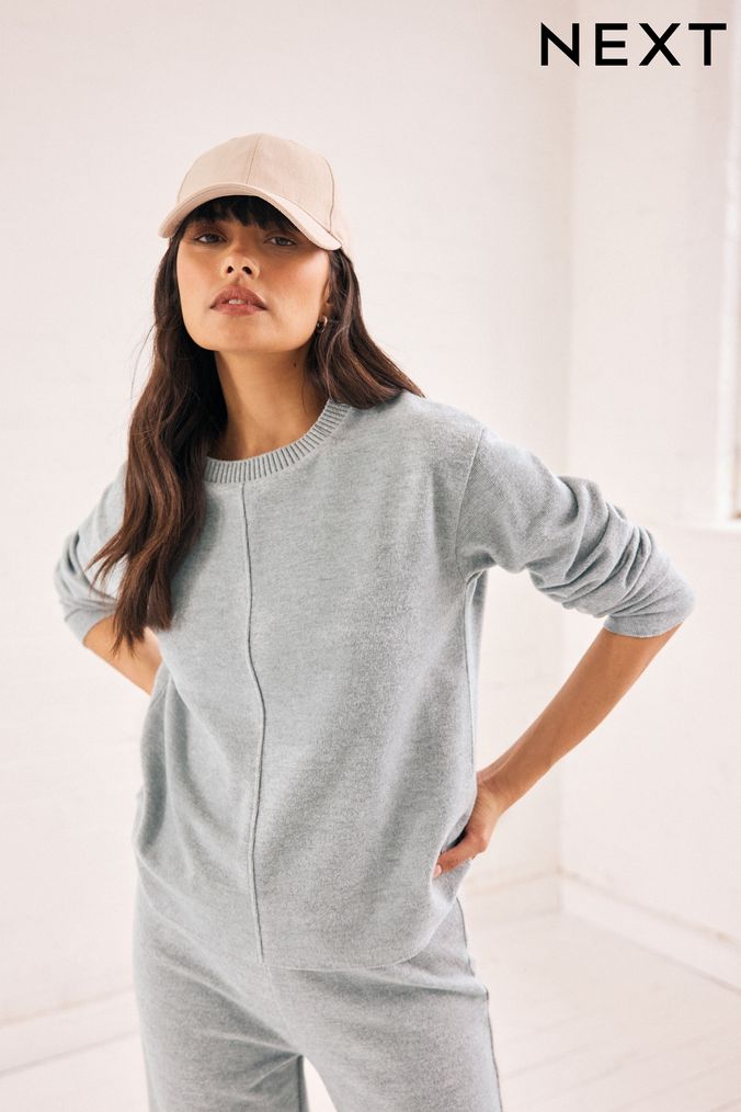 Buy Women s Jumpers Grey Plain Knitwear Online Next UK