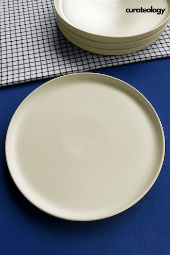Curateology Set of 4 Ivory LoHo Reactive Glaze Dinner Plates (424962) | £59
