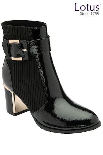 Lotus Black Heeled Ankle Boots (425231) | £70