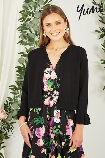Yumi Black Cropped Cardigan With Bell Sleeves (425430) | £45