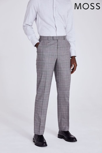 MOSS Grey Regular Fit Check Trousers (425444) | £48