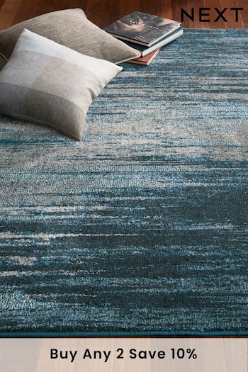 Teal Blue Abstract Stripe Rug (425620) | £75 - £275