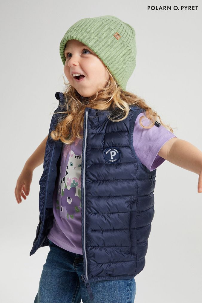 Girls blue gilet sale