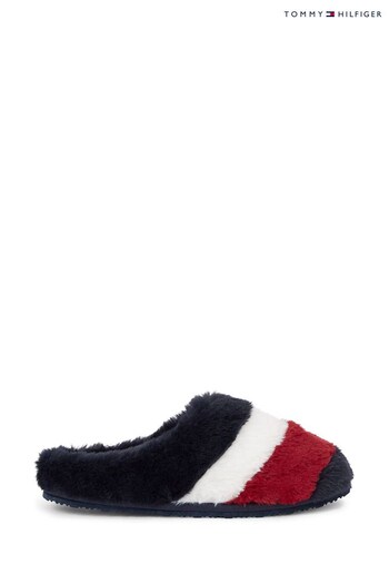 Tommy Hilfiger Blue Flag Furry Home Slippers (425892) | £45