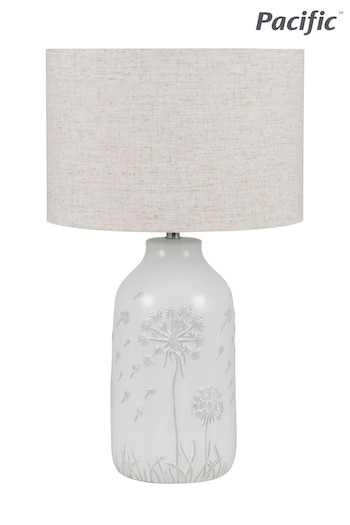 Pacific White Flora Floral Ceramic Table Lamp (425991) | £80