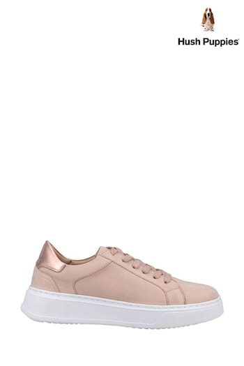 Hush Puppies Pink Camille Lace Cupsole Trainers (426085) | £80