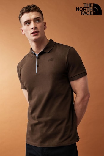 The North Face Brown Premium Pique Polo patch Shirt (426101) | £48