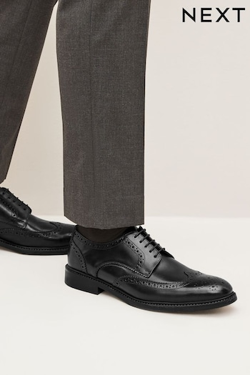Black Leather Derby Brogues (426128) | £49
