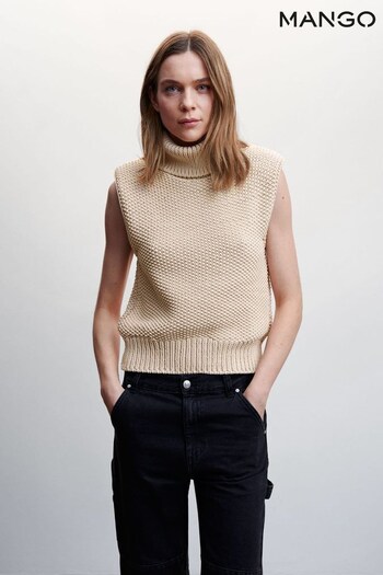 Mango Cream Turtleneck Knitted Sweater (426232) | £50