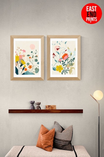 East End Prints Set of 2 White Floral Meadow Wall Prints Set by Ana Rut Bre (426509) | £80 - £215