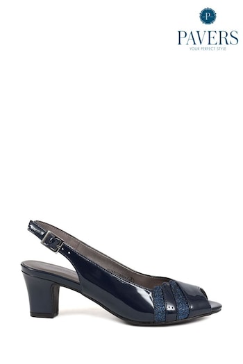 Pavers Blue Slingback Heeled Sandals (426543) | £40