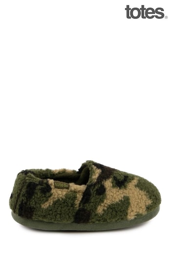 Totes Green Short Full Back Slippers (426846) | £15