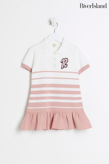 River Island Pink Girls Polo Peplum Dress (426949) | £22