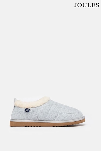 Joules Women's Lazydays Grey Faux Fur Lined Slippers (426968) | £26