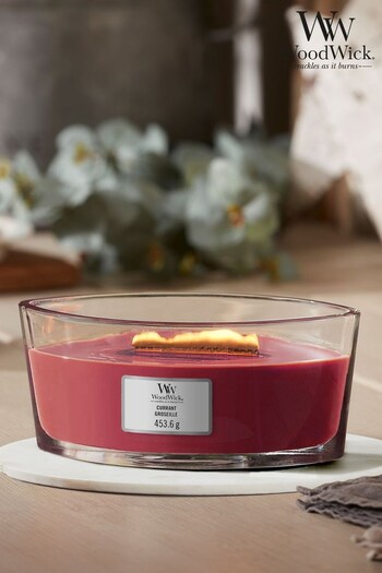 Woodwick Red Ellipse Scented Candle with Crackle Wick Currant (426979) | £35