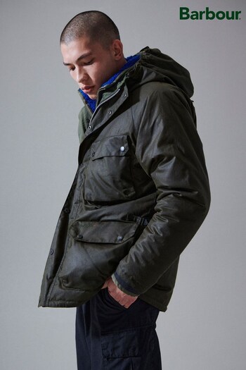 Barbour® Black Valley Waxed Hooded Jacket (427127) | £349