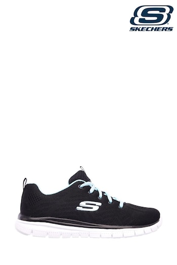 Skechers Black White Graceful Get Connected Sports Trainers (427242) | £65