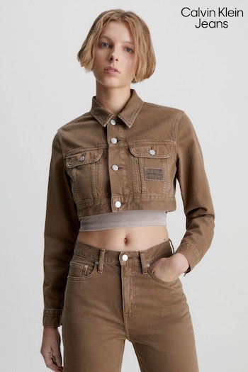 Calvin Klein Jeans Brown Extreme Crop 90S Denim Jacket (427418) | £120