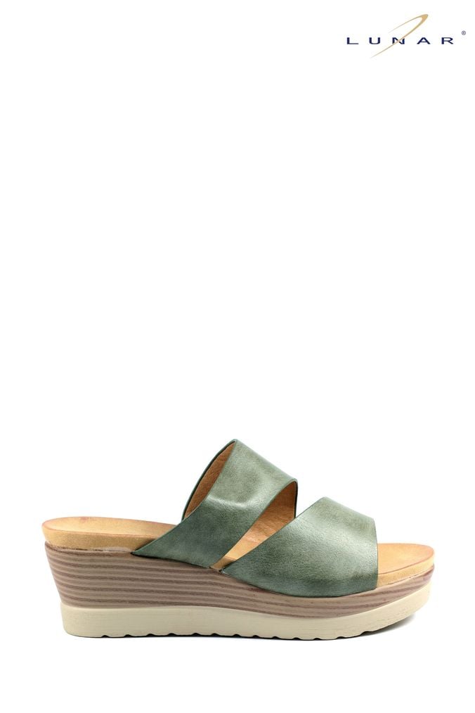 Dark green wedge sandals clearance