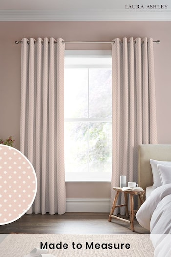 Laura Ashley Pink Louise Star Made to Measure Curtains (427505) | £100