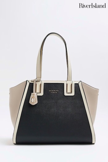 River Island Black Contrast Wing Charm Tote Bag (427773) | £45