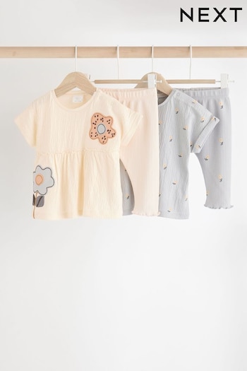 Mono Floral Baby T-Shirts And Leggings 4 Piece Set (427774) | £30 - £32