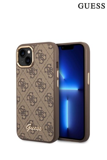 Guess iPhone 14 Case - Pc/Tpu 4G Pu Case Metal Camera Outline & Buttons (428008) | £34