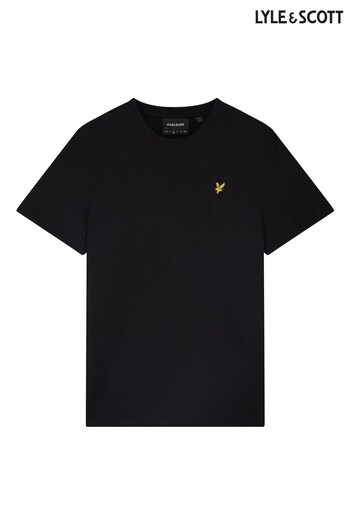 Lyle & Scott Inset Collar Black T-Shirt (428062) | £40