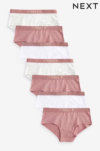 Grey/Pink/White Sparkle Waistband Hipsters 7 Pack (2-16yrs) (428127) | £11.50 - £15.50