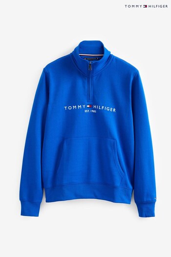 Tommy Hilfiger Blue Logo Mock Neck Jumper (428331) | £120